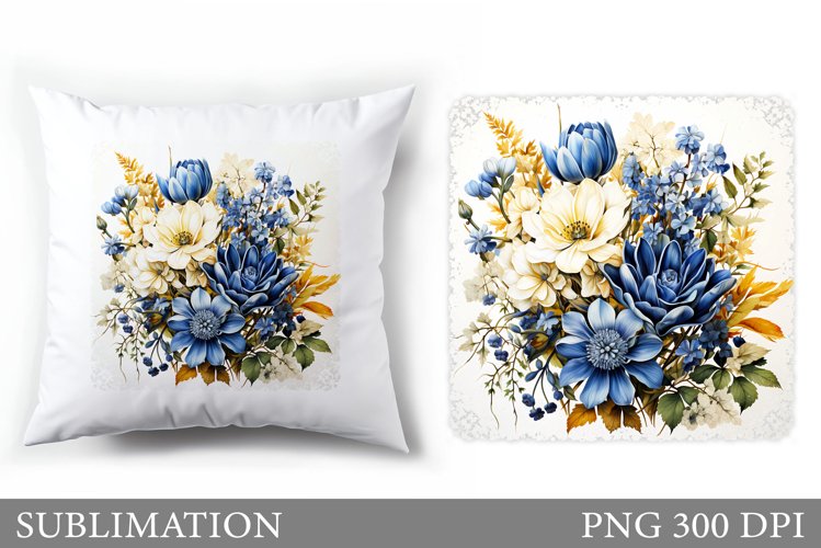 Flowers Pillow Sublimation. Summer Sublimation example image 1