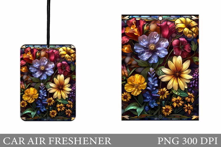 Flowers Car Air Freshener. Car Air Freshener Sublimation