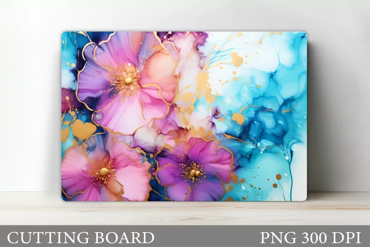 Flowers Cutting Board. Kitchen Cutting Board Sublimation