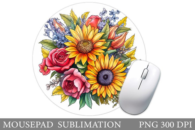 Flowers Mouse Pad Design. Flowers Mouse Pad Sublimation example image 1