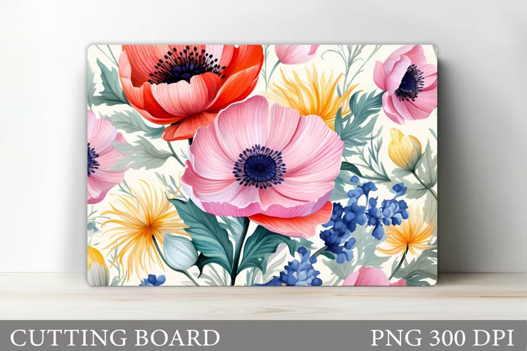 Flowers Cutting Board Design. Flowers Kitchen Cutting Board