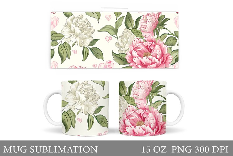 Flowers Mug Wrap Sublimation. Flowers Mug Wrap Design example image 1