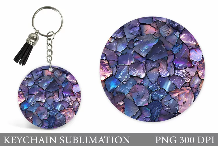 Seashell Texture Keychain. Abstract Keychain Design