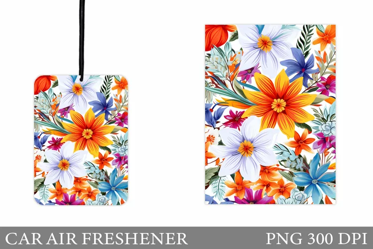 Floral Car Air Freshener. Flowers Car Air Freshener Design