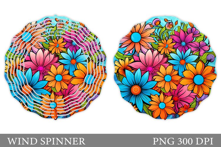Flowers Wind Spinner Design. Flowers Wind Spinner Template