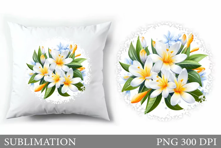 Floral Sublimation. Flowers Pillow Sublimation