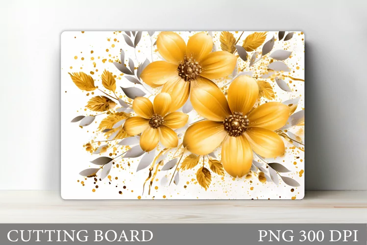 Flowers Cutting Board. Kitchen Cutting Board Template