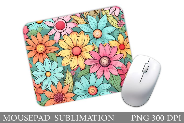 Daisy Flowers Mouse Pad. Flowers Mouse Pad Sublimation