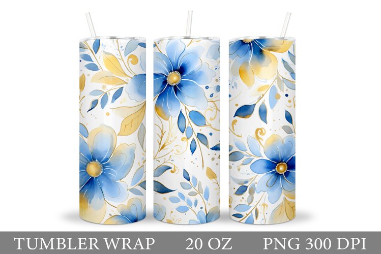Flowers Tumbler Wrap Design. Sublimation Tumbler Flowers