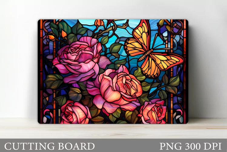 Butterfly Cutting Board. Flowers Cutting Board Design