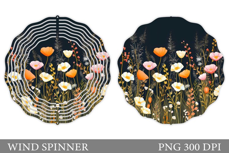 Wildflowers Wind Spinner Design. Floral Wind Spinner example image 1