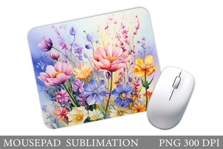 Wildflowers Mouse Pad. Flowers Mouse Pad Sublimation