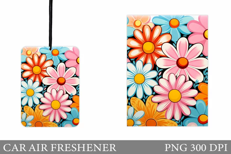Flowers Car Air Freshener. Car Air Freshener Sublimation