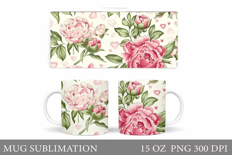 Flowers Mug Design. Flowers Mug Sublimation