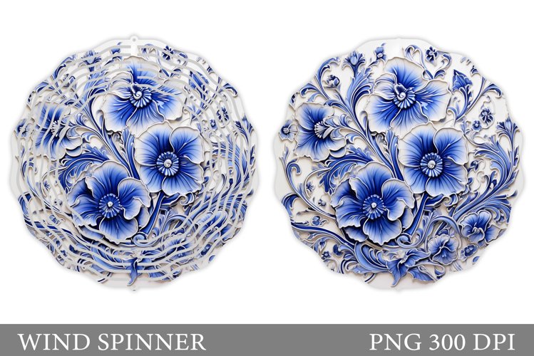 Flowers Wind Spinner Design. Flowers Wind Spinner Template example image 1