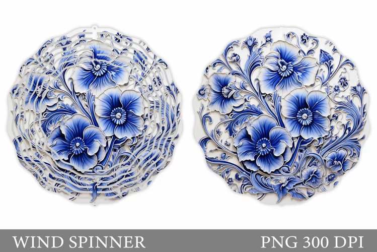 Flowers Wind Spinner Design. Flowers Wind Spinner Template