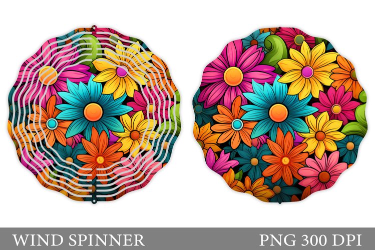Flowers Wind Spinner Design. Floral Wind Spinner Sublimation