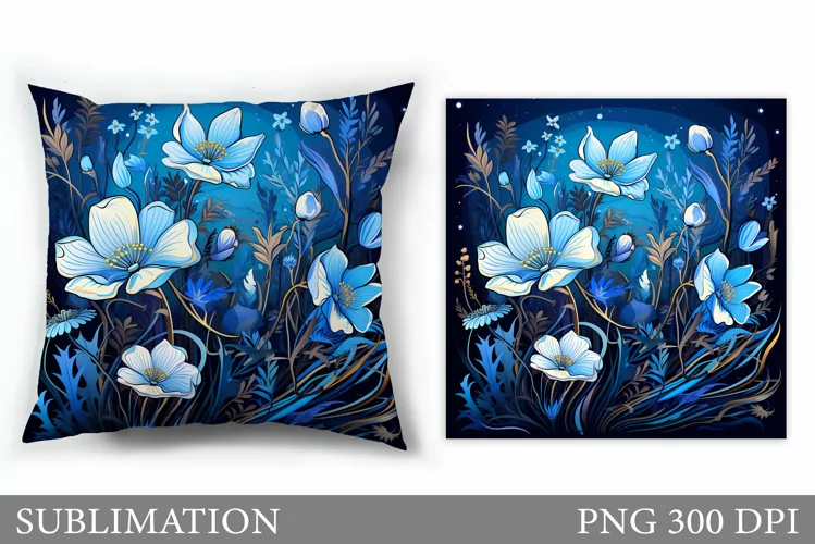 Floral Sublimation. Wildflowers Pillow Sublimation