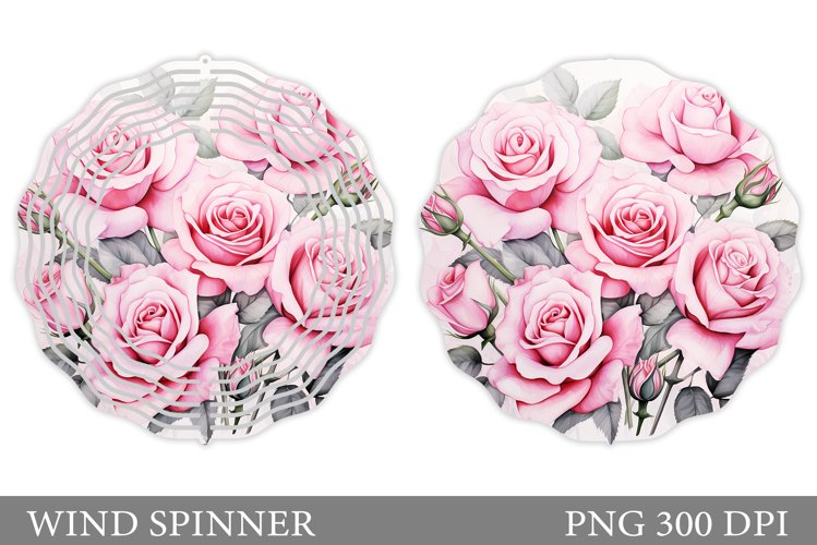 Roses Wind Spinner Sublimation. Floral Wind Spinner Design