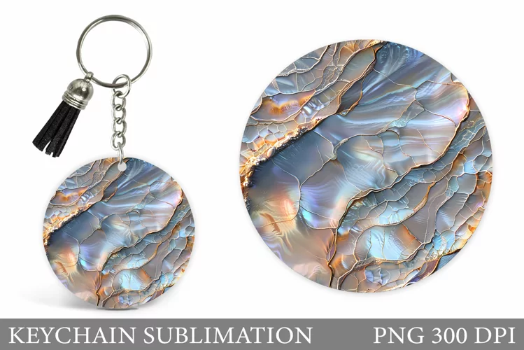 Seashell Texture Keychain. Abstract Keychain Design