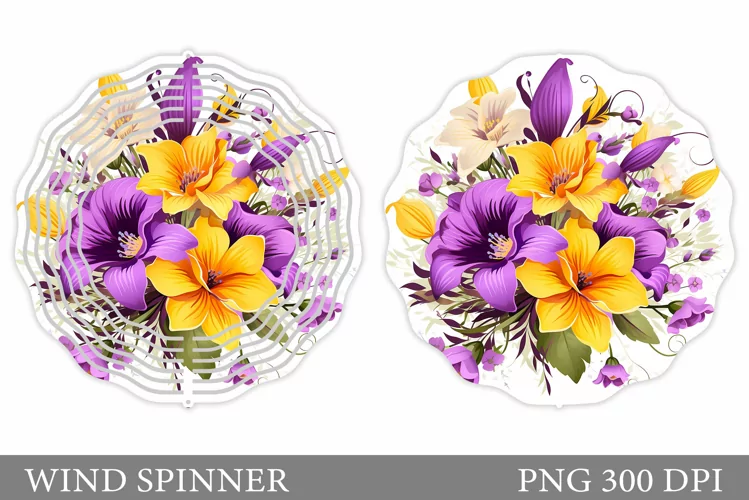 Flowers Wind Spinner Design. Flowers Wind Spinner Template