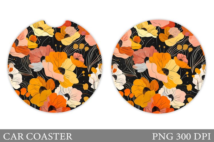 Flowers Car Coaster Design. Flowers Car Coaster Sublimation