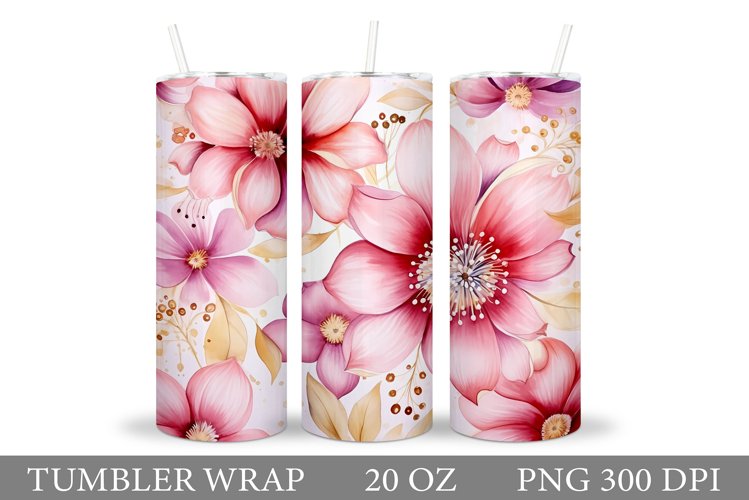 Floral Tumbler Design. Flowers Tumbler Sublimation