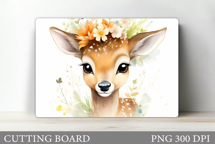Cute Deer Cutting Board. Kitchen Cutting Board Sublimation