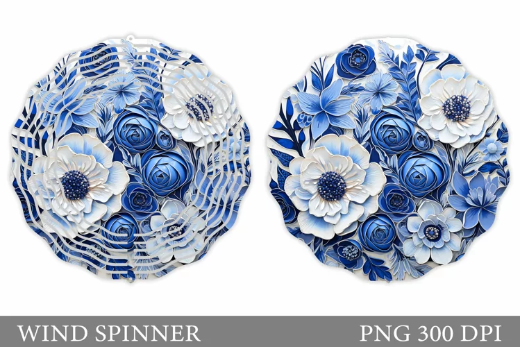 Flowers Wind Spinner Design. Flowers Spinner Sublimation