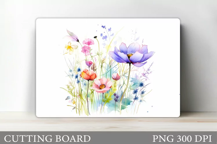 Flowers Cutting Board. Wildflowers Cutting Board Design