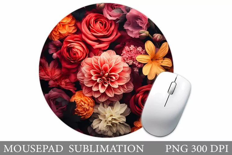 Flowers Mouse Pad Design. Flowers Mouse Pad Sublimation