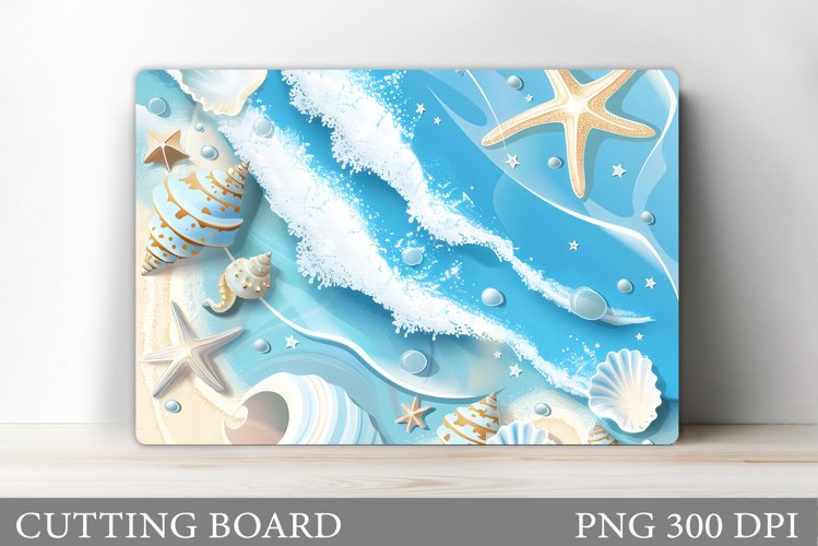 Sea Cutting Board Sublimation. Starfish Cutting Board Design