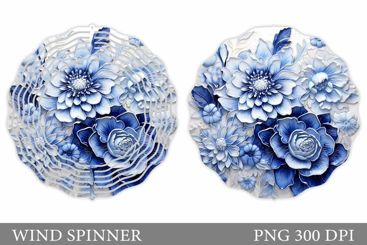 Flowers Wind Spinner Design. Floral Wind Spinner Sublimation