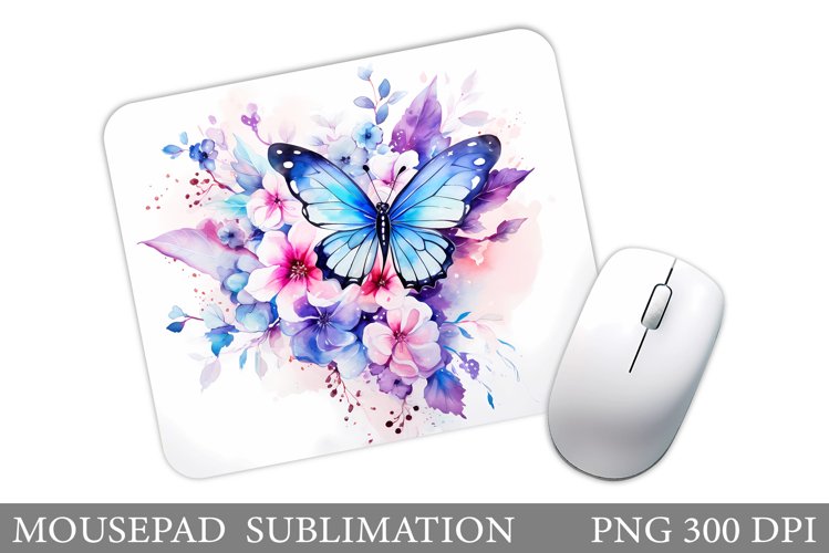 Butterfly Mouse Pad Design. Flowers Mouse Pad Sublimation