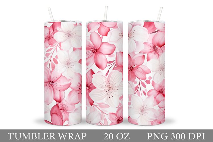 Flowers Tumbler Wrap Design. Sublimation Tumbler Flowers