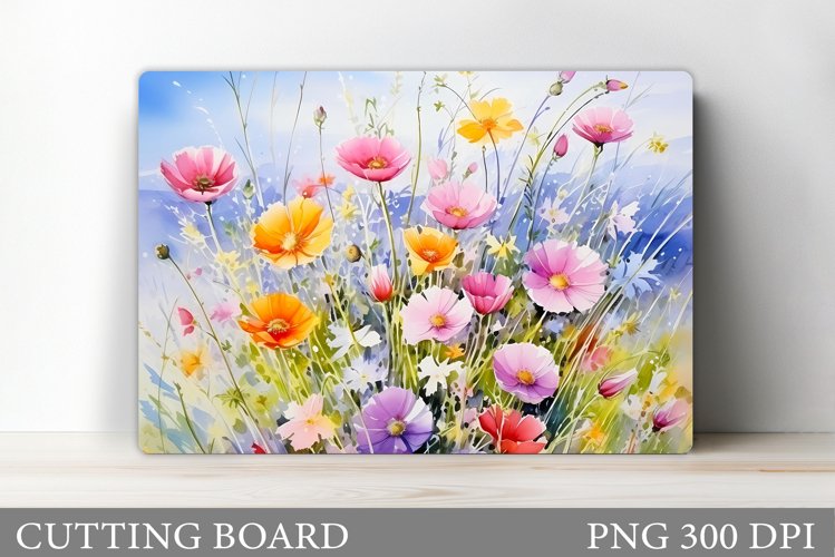 Wildflowers Cutting Board. Flowers Cutting Board Sublimation