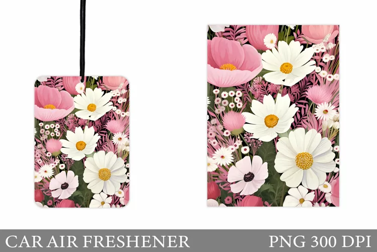 Floral Car Air Freshener. Flowers Car Air Freshener Design