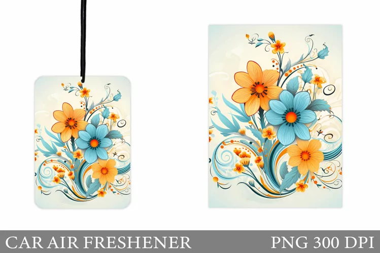 Floral Car Air Freshener. Flowers Car Air Freshener Design