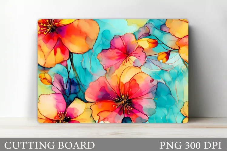 Flowers Cutting Board Design. Cutting Board Sublimation