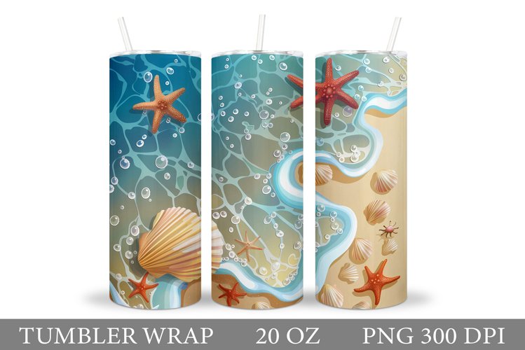 Seashell Tumbler Design. Sea Tumbler Wrap Sublimation