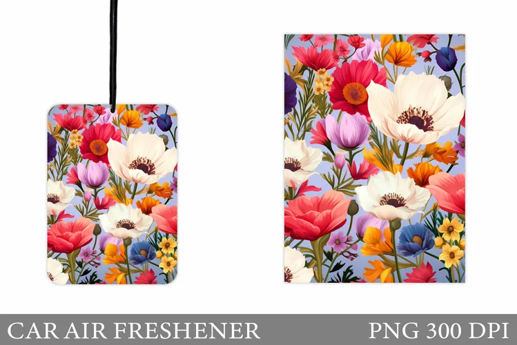 Flowers Car Air Freshener. Car Air Freshener Sublimation
