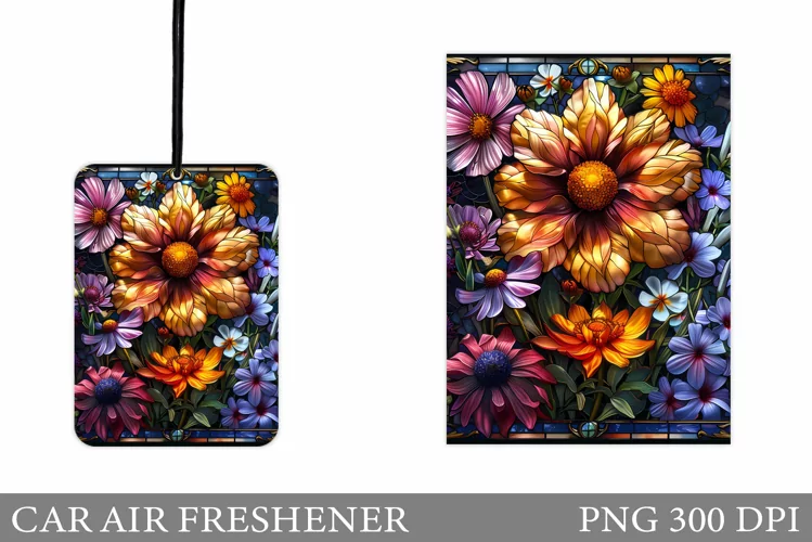 Floral Car Air Freshener. Flowers Car Air Freshener Design