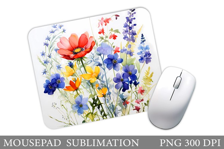 Wildflowers Mouse Pad. Flowers Mouse Pad Sublimation