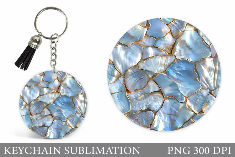 Seashell Texture Keychain. 3D Abstract Keychain Design