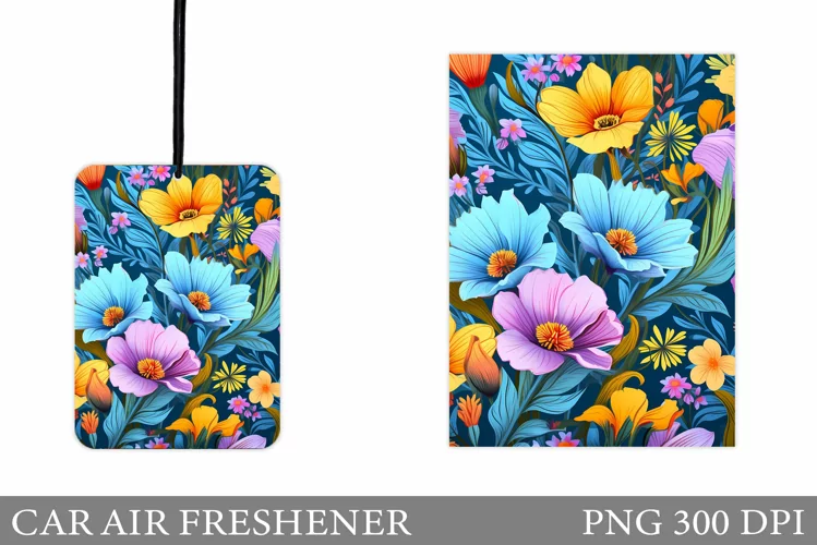 Floral Car Air Freshener. Flowers Car Air Freshener Design