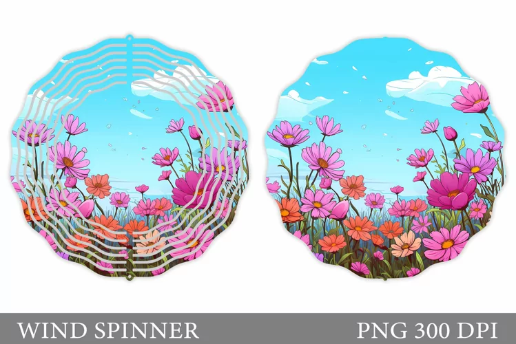 Flowers Wind Spinner Design. Flowers Wind Spinner Template