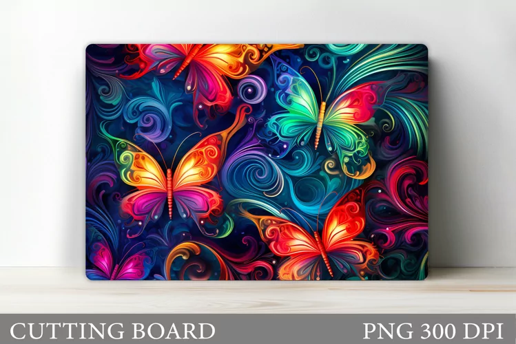 Butterflies Cutting Board. Kitchen Cutting Board Sublimation