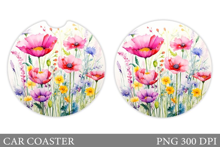 Flowers Car Coaster. Wildflowers Car Coaster Design