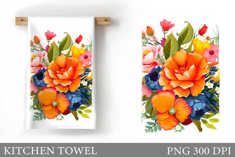 Flowers Kitchen Towel. Flowers Kitchen Towel Design