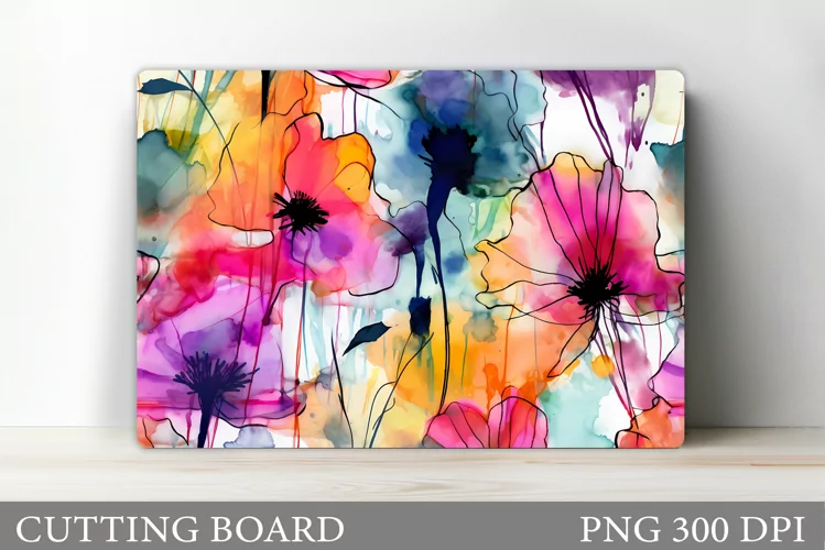 Flowers Cutting Board Design. Cutting Board Sublimation